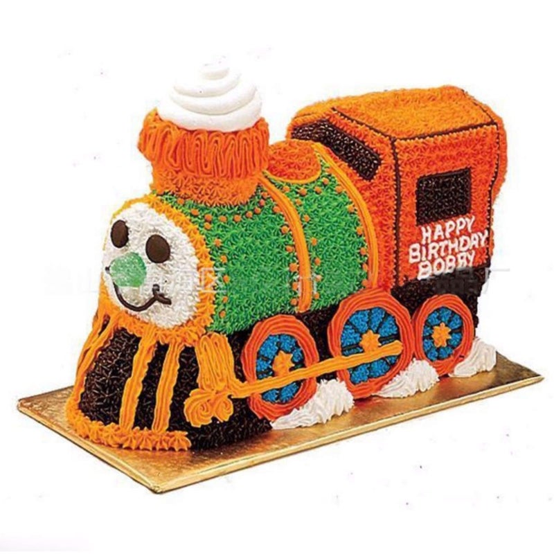 Cayanmydery 2 PCS Train Shape Cake Pan Mould, Locomotive Shaped 3D Birthday Aluminum Cake Baking Pan Tool (11.5 inches) - Image 2